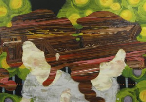 温室　hothouse　2010-2011　Oil, beeswax and pencil on canvas, panel　91.3 x 130 cm
