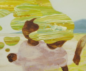 はまべの　on the shore　2010　Oil, beeswax and pencil on linen, panel　50 x 60 cm