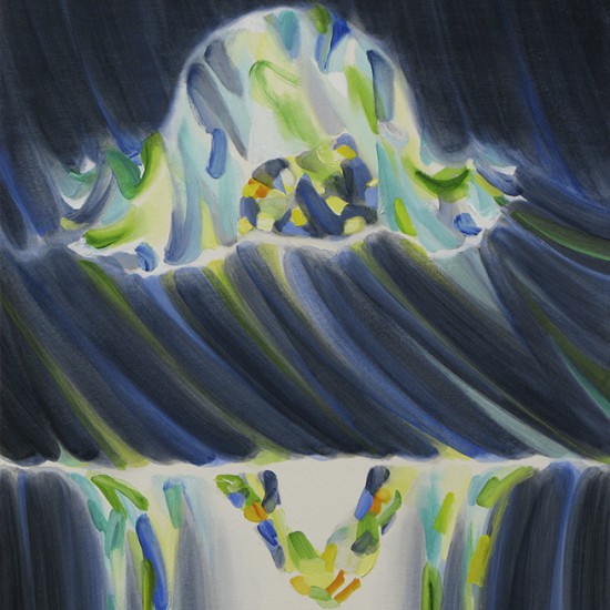 浸かる子　the soaking　2014　Oil on cotton, panel　52 x 45.5 cm