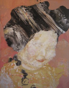 理想の女の子　your ideal girl　2007　Oil, acrylic, dyed mud pigment and pencil on nonwoven fabric, panel　92 x 72.8 cm