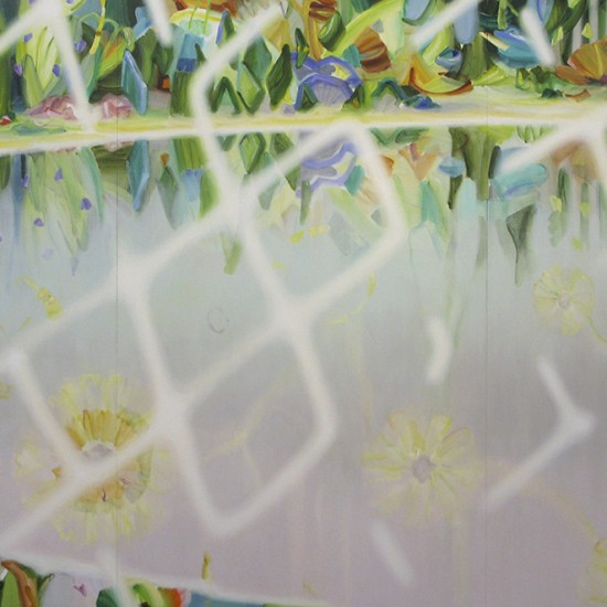 不在の召喚　summon nothingness　2015　Oil on cotton, panel　182 x 330 cm