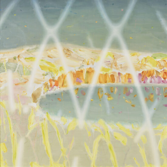 草色と午後、忘れること　Grass Color, Afternoon, in Oblivion　2021　Oil on cotton on panel　162 x 162 cm