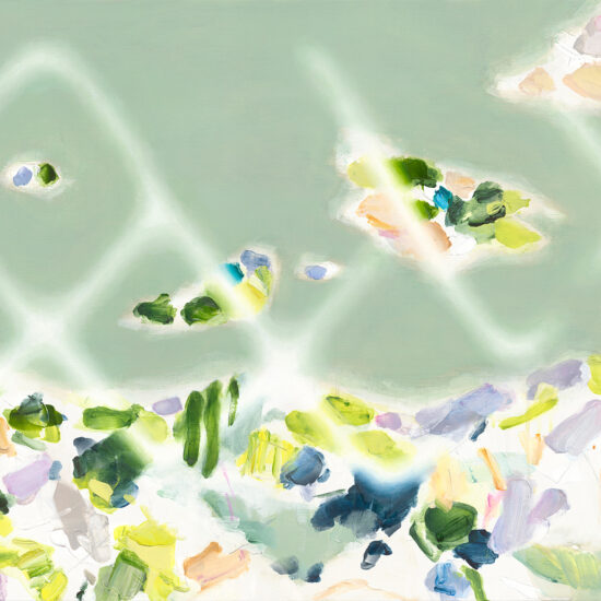 Rhombus Green - Island - (Original Painting, detail)　2022　Oil and Acrylic on canvas　65.2 x 182 cm
