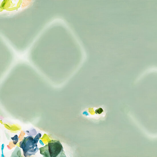 Rhombus Green - Island - (Original Painting, detail)　2022　Oil and Acrylic on canvas　65.2 x 182 cm